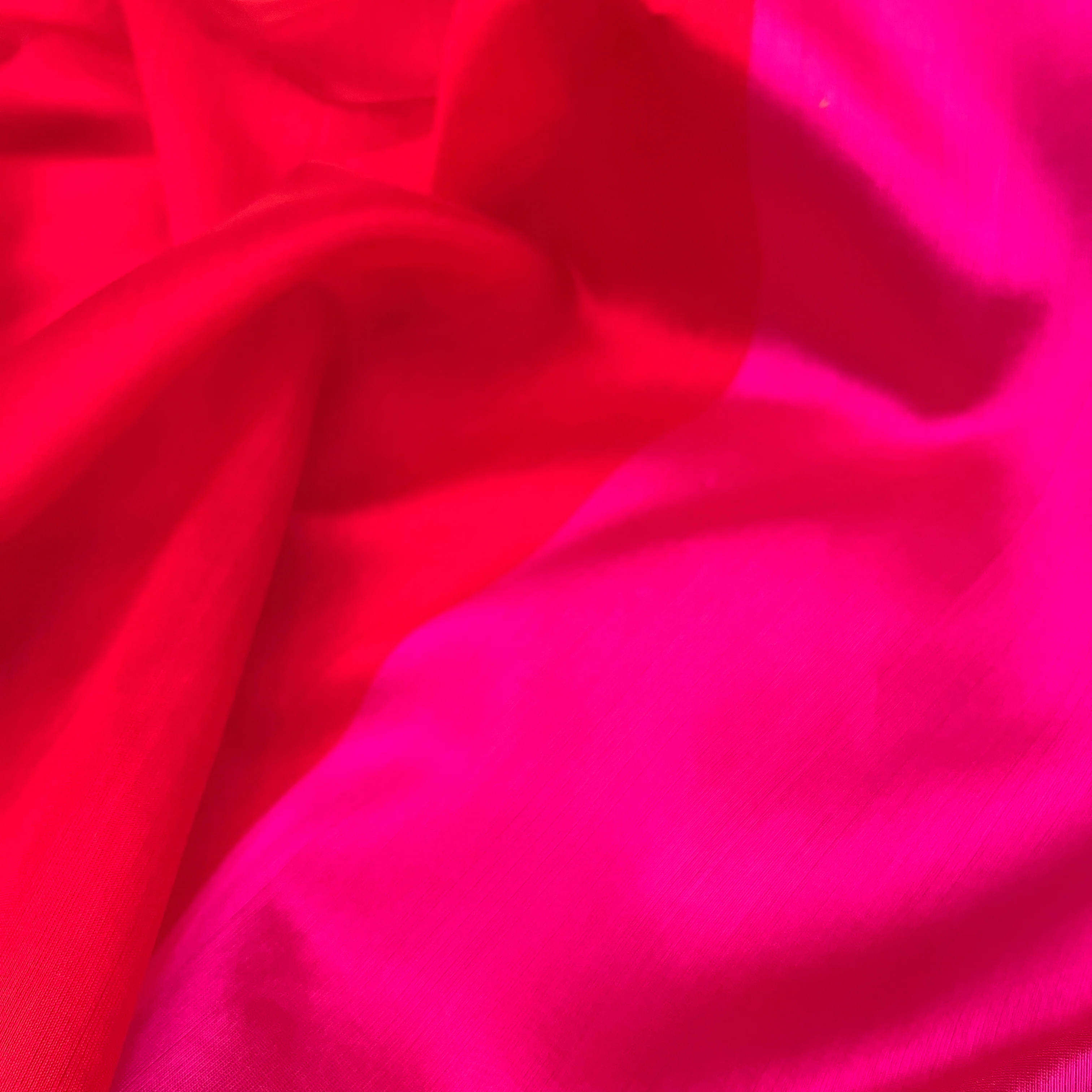 Chili Red and pink Chanderi silk saree with tassels on pallu - Image 15