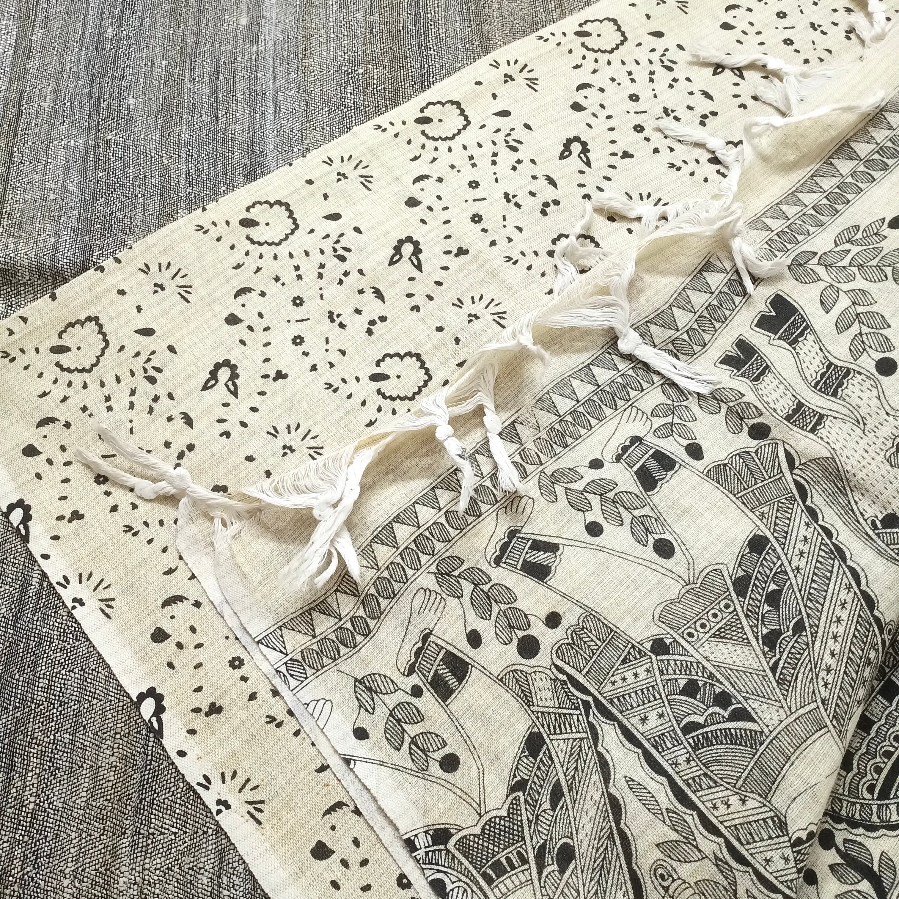 Cream and black Bhagalpuri print suit - Image 4