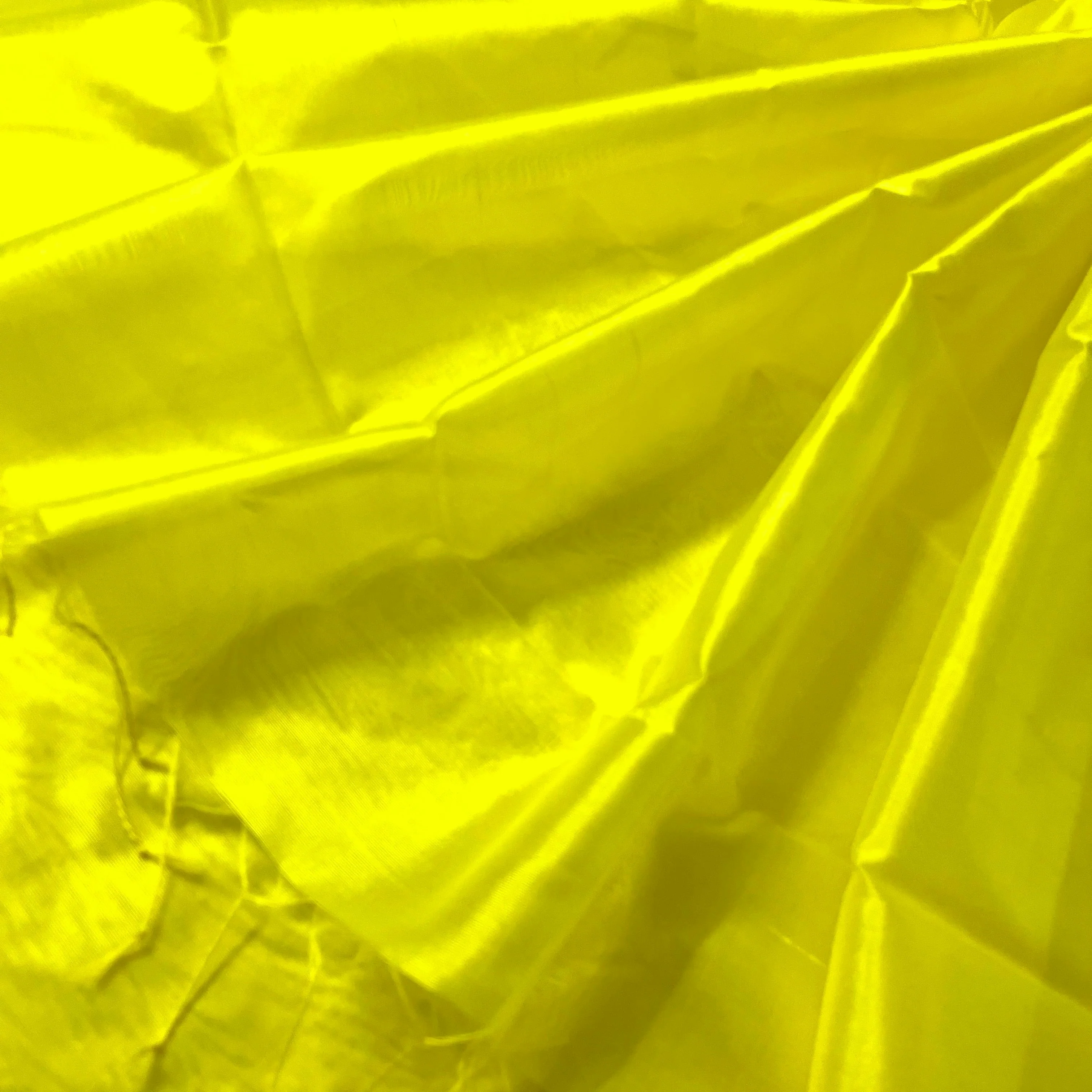 Lemon yellow Chanderi silk saree with silk border - Image 3