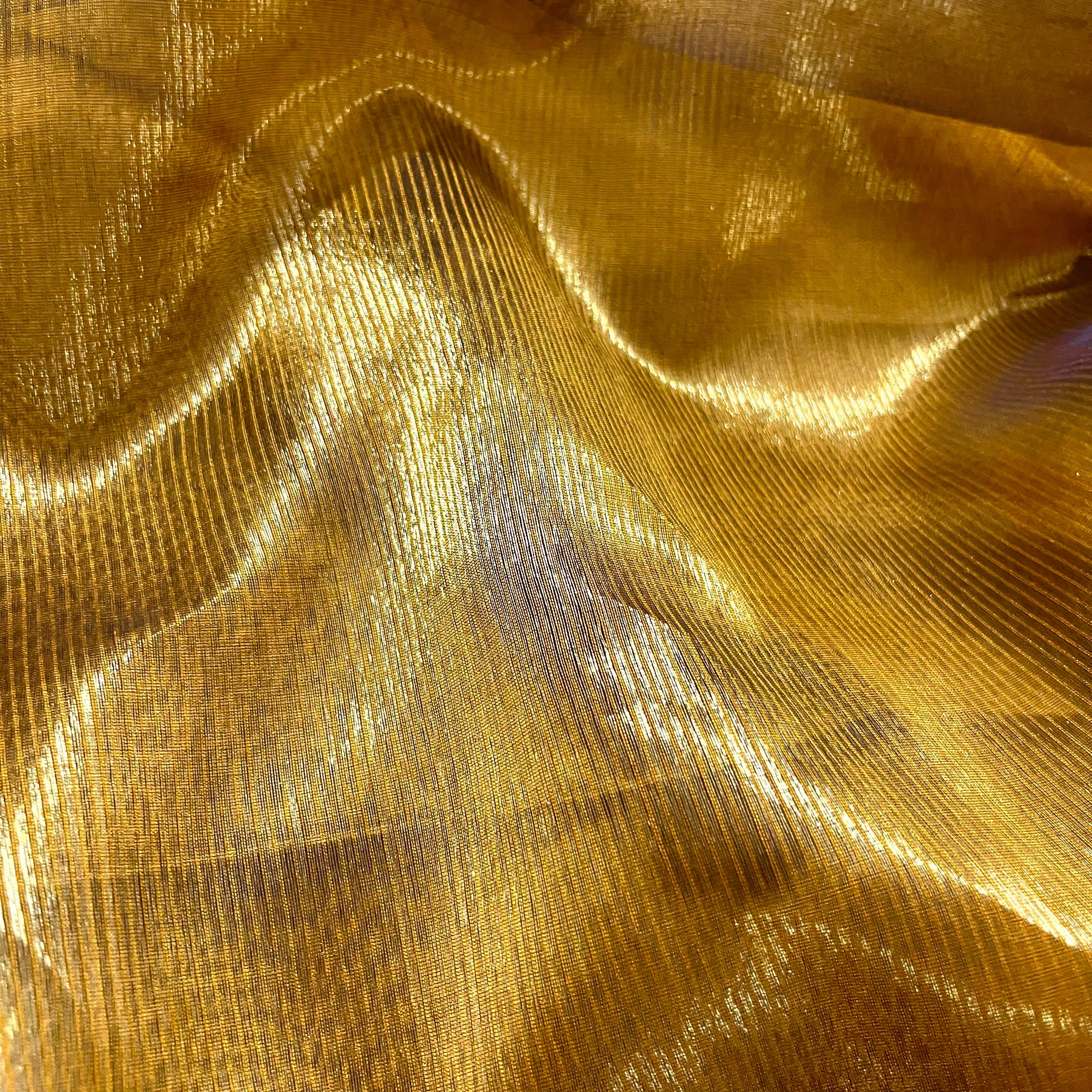 Mustard and gold maheshwari saree with zari border - Image 10
