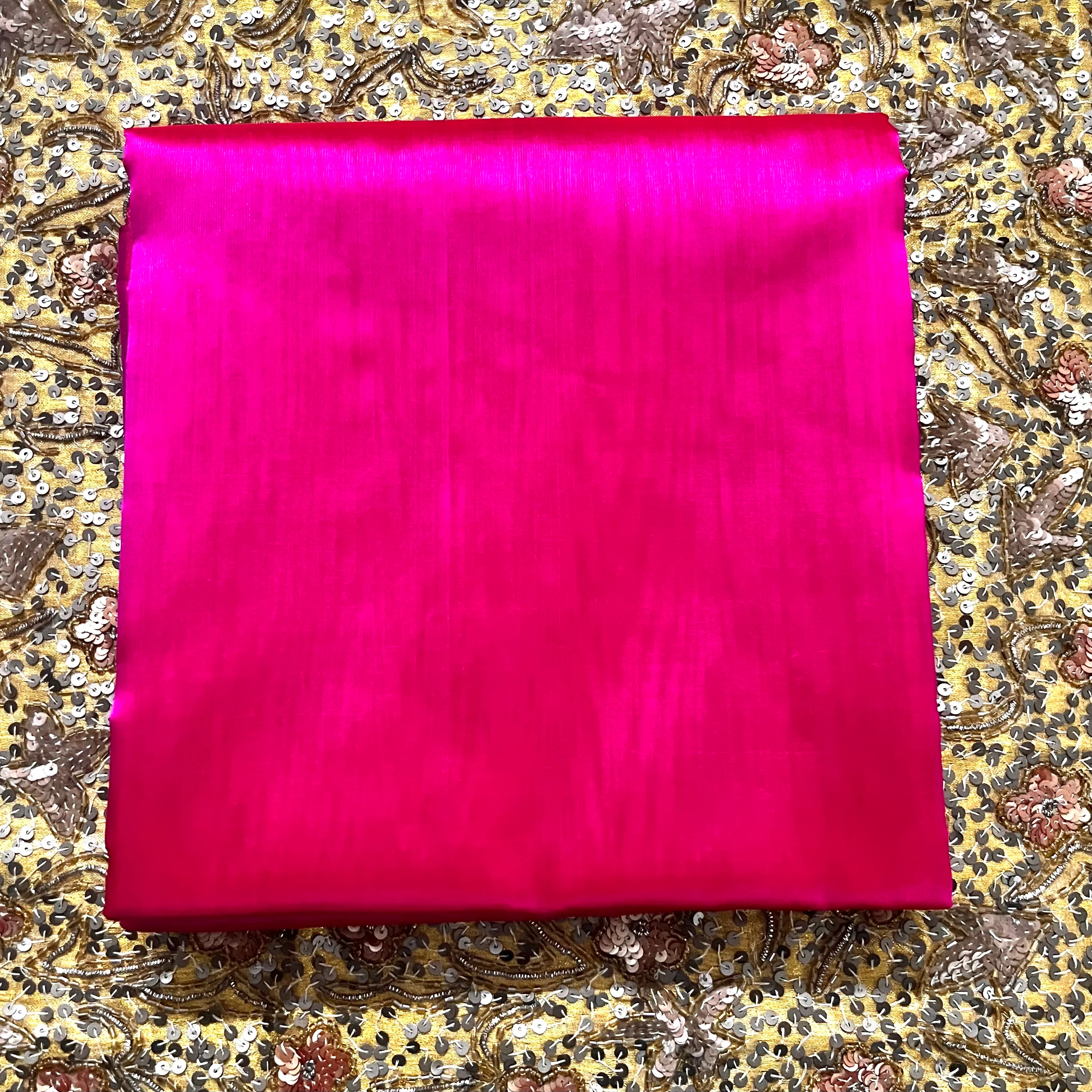Pink and red Chanderi silk saree with silk border - Image 10