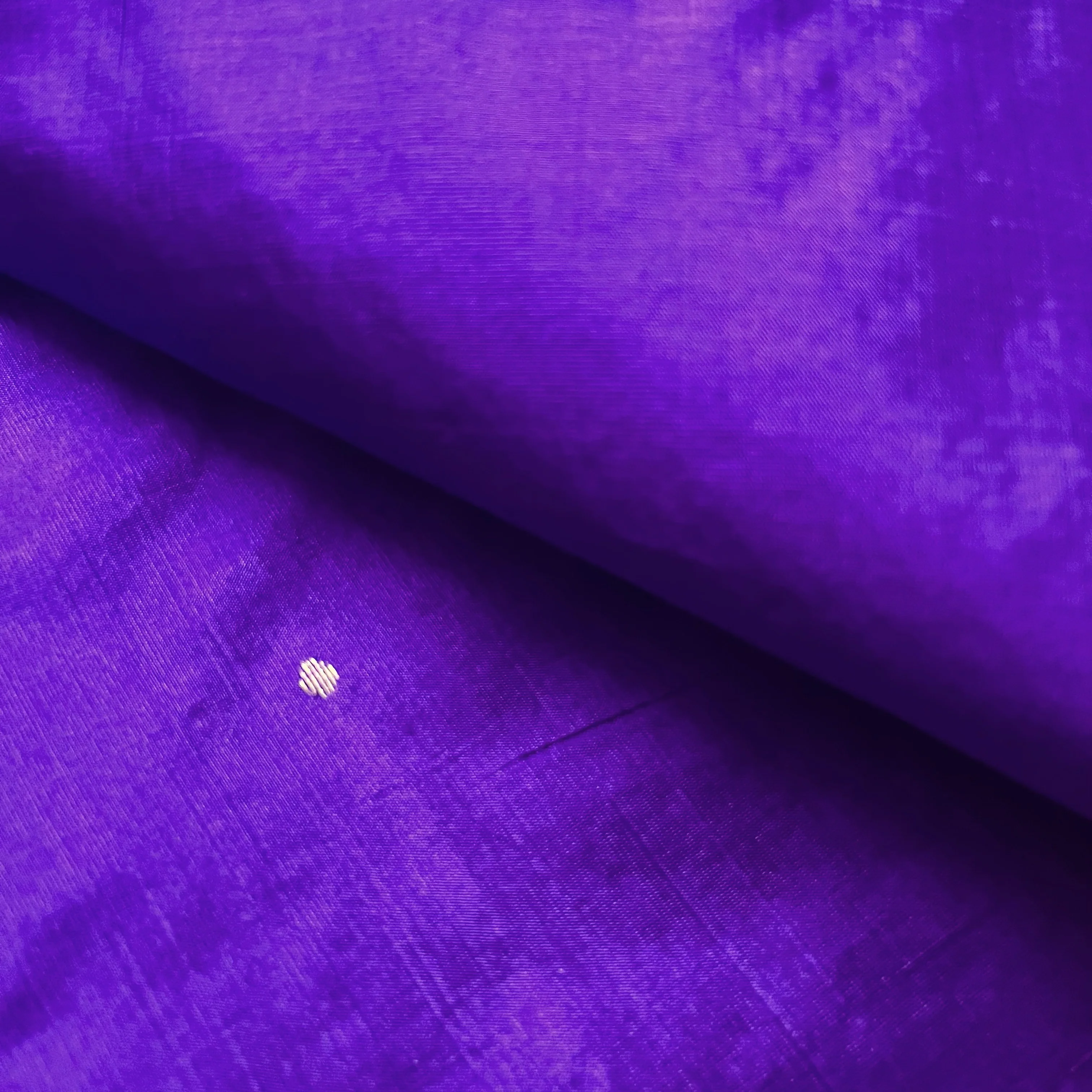Violet chanderi silk saree with zari bootis all over - Image 8