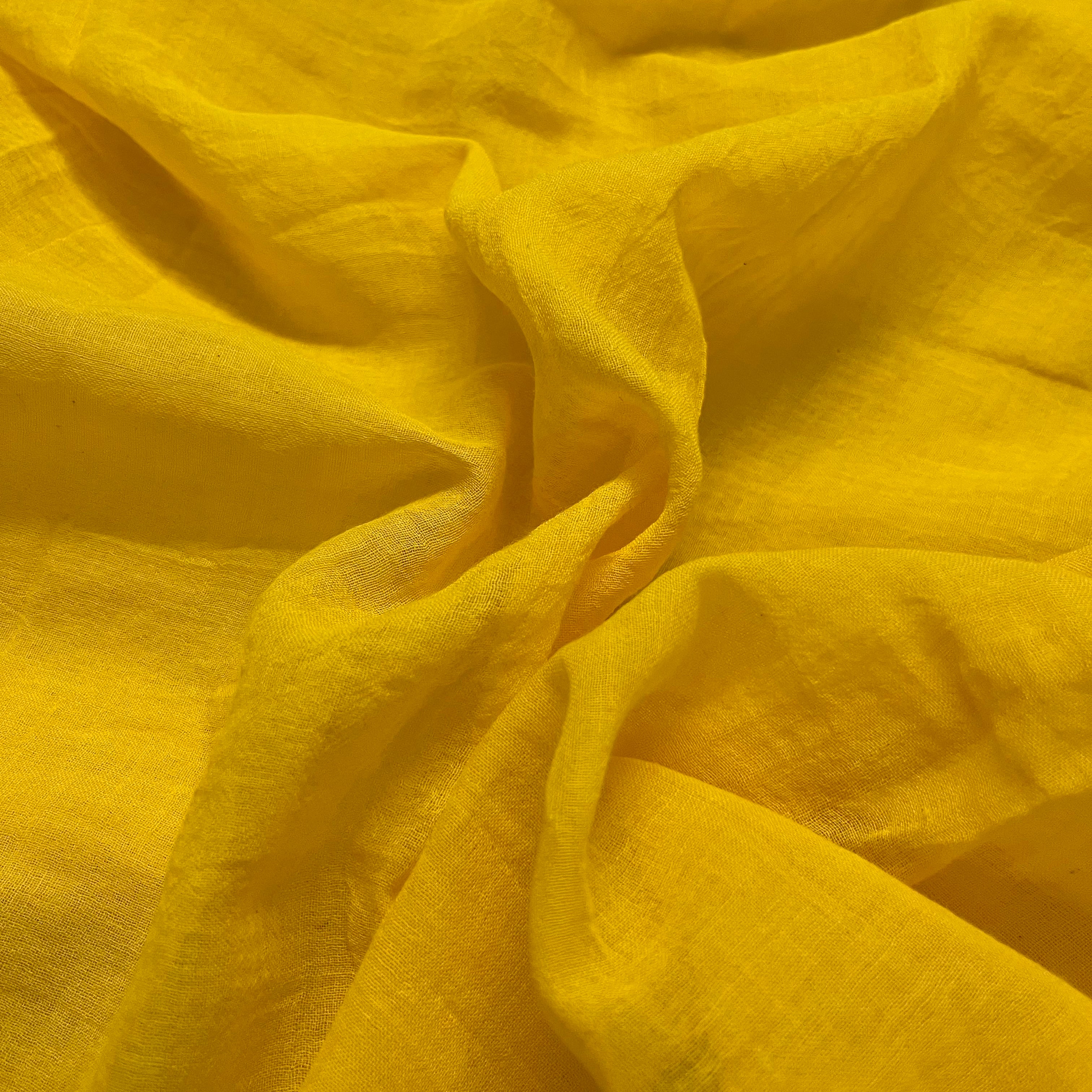 Yellow mulmul saree - Image 8